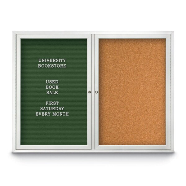 Corkboard, 48"x36", Pearl/Black
